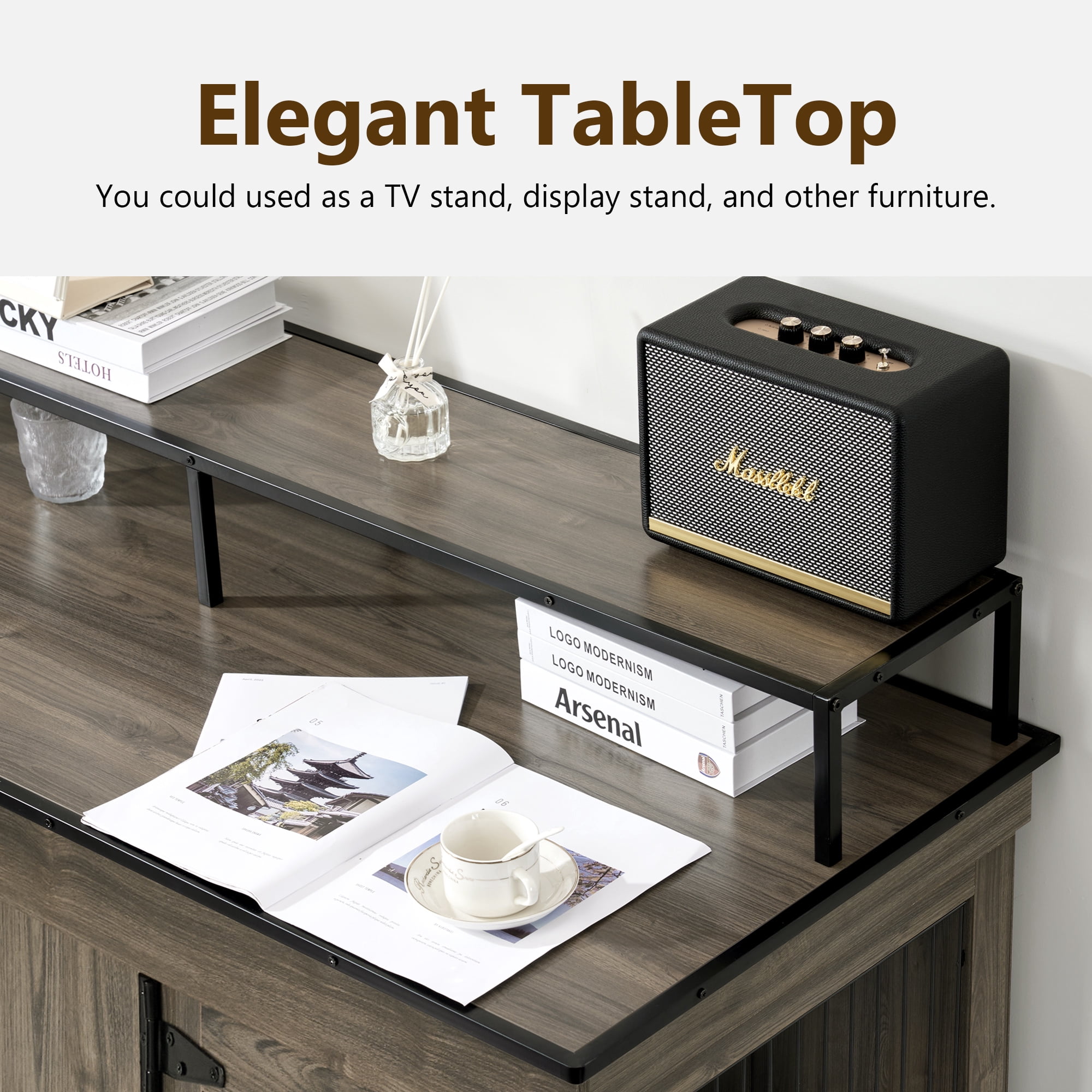 MCombo Large Wooden Dog Crate Furniture TV Stand 1861 (Brown)