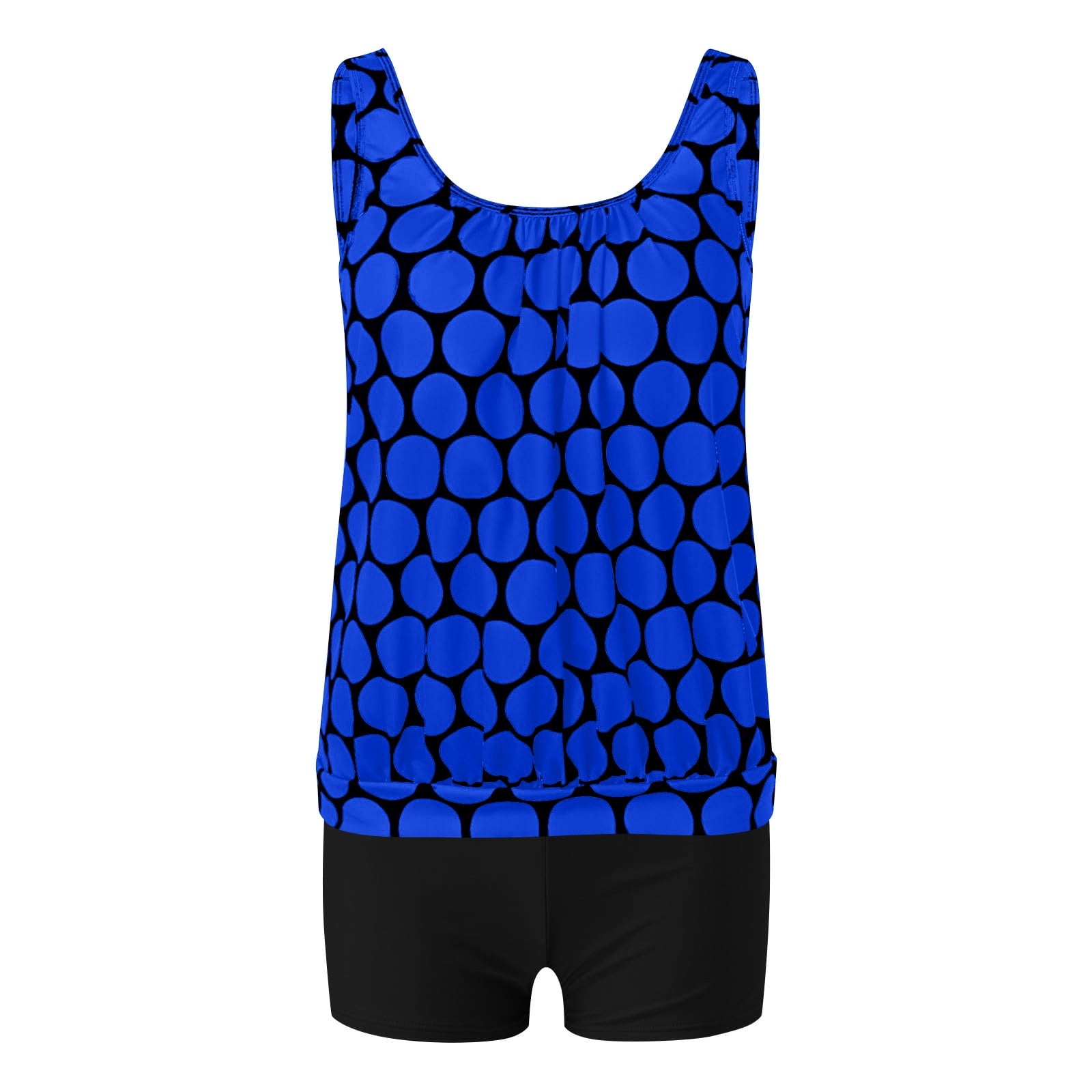 UPPADA Women Tankini Set Two Piece Padded Bathing Suits Swimsuit Ruched Tankini Top with Swim Brief 2pcs Swimwear Modest Bathing Suit Bathing Suit for Women Tummy Control Clearance,Blue,L