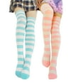 thumbnail image 3 of Eosunjian Sweet Women Stripe Thigh High Over The Knee Stockings Stretch Long Cosplay Socks, 3 of 13