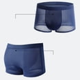 thumbnail image 3 of KHONTS,Men's Comfy Underwear Mesh Breathable Boxer Briefs Low Rise Cool Boxers Blue XXXXL, 3 of 4