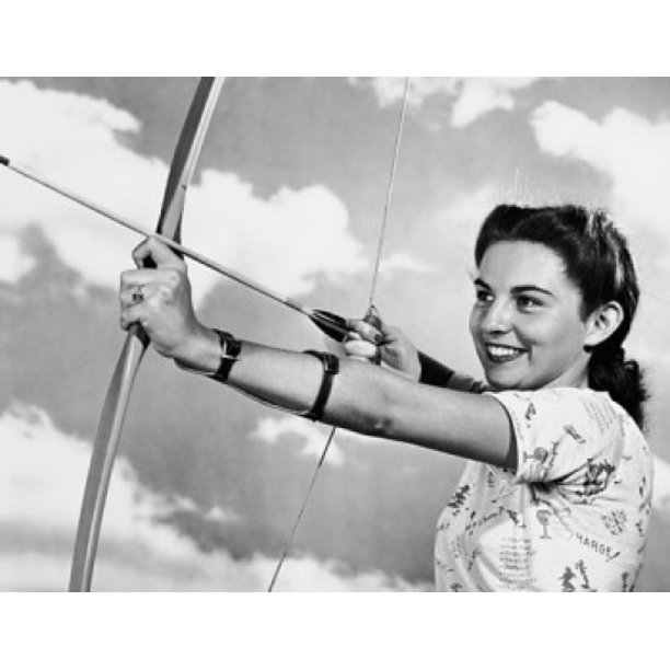 Young woman aiming a bow and arrow Poster Print (24 x 36) - Walmart.com ...