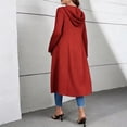 thumbnail image 5 of MaFYtyTPR Women's Longline Hooded Zip Up Cardigan Knit Coat Casual Fall Outerwear with Pockets 01-Red L, 5 of 6