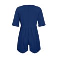 thumbnail image 5 of MORTTIC Women's Casual Summer Romper Short Sleeve V-Neck Jumpsuit with Pockets for Comfortable Everyday Wear, S, 5 of 6
