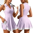 thumbnail image 7 of MDUKONU Cute Golf Tennis Dress Workout Athletic Dresses for Women with Shorts Pockets 2 Piece Sets Outfits Summer Clothes Size: S Light Purple, 7 of 7