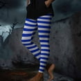 thumbnail image 6 of GERsome Striped Leggings for Women High Waist Tight Pants Womens Halloween Christmas Party Striped Full Ankle Length Tights Size L, 6 of 9