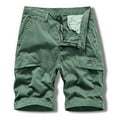 thumbnail image 2 of IROINNID Cargo Shorts for Men Summer Outdoors Solid Color Button Pocket Sport Shorts Pants,Olive Green, 2 of 9