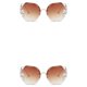 thumbnail image 4 of Qarigey Gafas de sol Retro de lujo sin marco para mujer, gafas de sol con incrustaciones de diamantes de imitación, gafas de sol de Color Color café 2Conjunto, 4 of 6