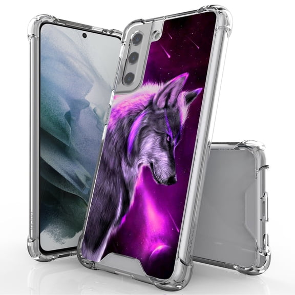 ANJ  Hybrid Slim Hard Back Cover Case Flexible Bumper for Samsung Galaxy S21 - Pink Husky