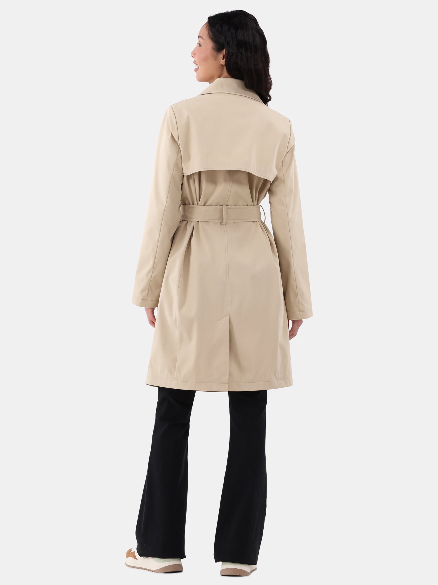 Time and Tru Double Breasted Trench Coat, Women's and Women’s Plus