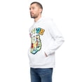 thumbnail image 3 of Men's Chenille Patched Savage Tiger Fleece Pullover Hoodie JK5025 - White - Small, 3 of 5