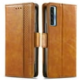 thumbnail image 3 of Case for TCL 20 S Cover Leather Wallet Folio Case Book Design Flip Magnetic Closure - Yellow, 3 of 5