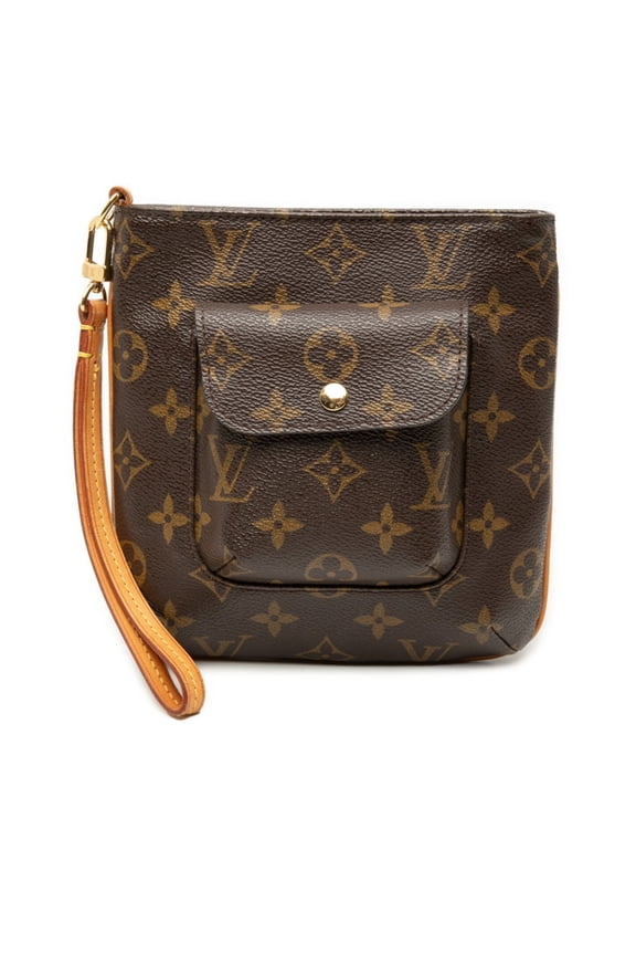 Pre-Owned Louis Vuitton Monogram Partition Handbag Pouch Mini Bag M51901 Brown Leather Women's...