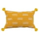 thumbnail image 1 of Funda de Almohada Bohemio Tejido Borlas Zulema Rectángulo Amarillo, 1 of 7