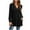 Black, variant on 2025 New Fashion Plus Size Women's Loose Casual Solid V-neck Side Slit With Pockets Long Sleeved Top