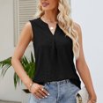 thumbnail image 6 of Spring Savings deals!Samickarr Summer Tank Tops For Women 2024 Eyelet Sleeveless V-Neck Hollow Out Tunic Tops Casual Pleated Tank Vests Blouses Shirts, 6 of 9