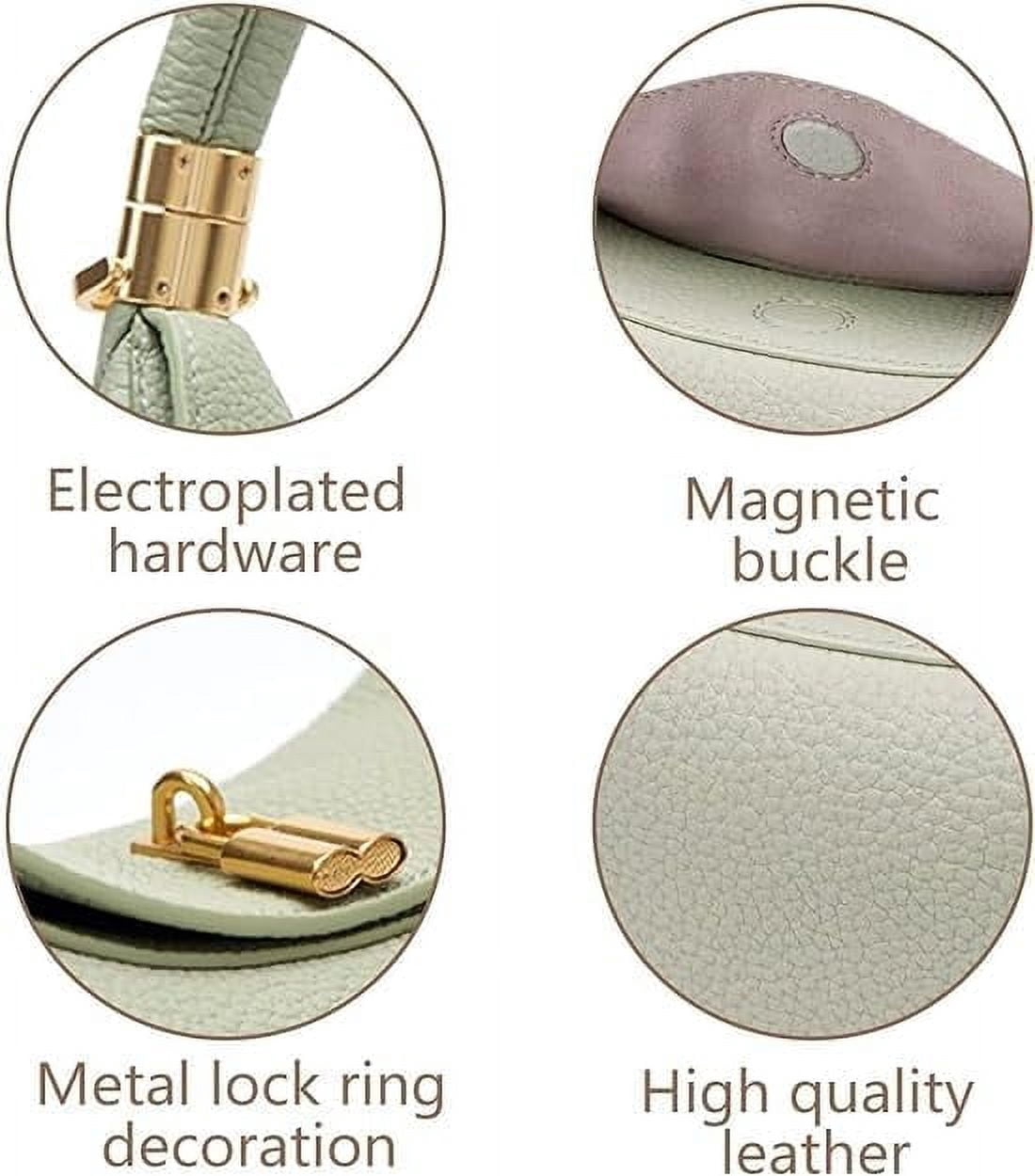 PU Leather Crescent Bag Crossbody Purses for Women Luna Bag 4 In 1 Cute Shoulder Bag Half Moon Bag Hobo Clutch Purse