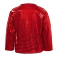thumbnail image 4 of Girls Carnival Cheerleader Sparkly Stage Performance Jacket Open Front Cardigan with Sequins Polka Design, 4 of 4