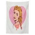 thumbnail image 3 of Ambesonne Pin up Girl Tablecloth Rectangular Table Cover, Smiling Blonde Girl, 60"x90", Multicolor, 3 of 4
