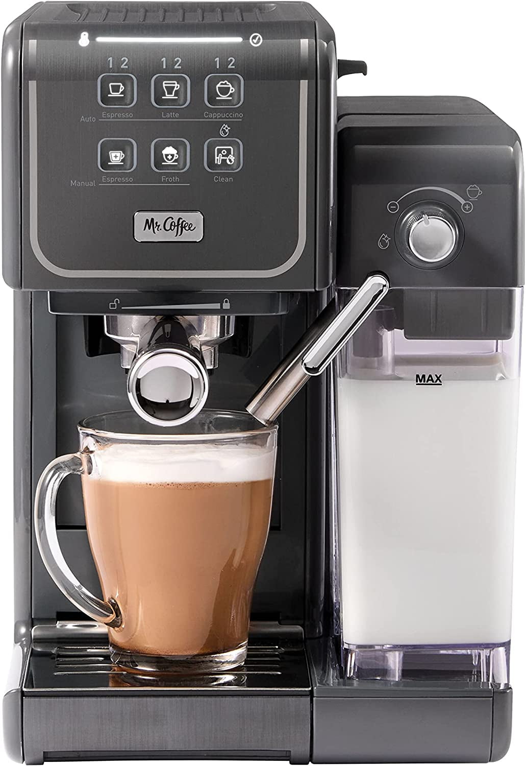 Mr. Coffee and Cappuccino Machine Programmable Coffee Maker with Automatic Frother and 19-Bar Pump Stainless Steel - Walmart.com