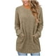 thumbnail image 1 of Neewe Womens Classic Plain Long Sleeve Tops Fall Winter Pullover T Shirts Round Neck Casual Fashion Basic Sweatershirt with Pocket, 1 of 7