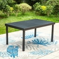 thumbnail image 4 of Summit Living 9-Piece Outdoor Dining Set with Large Extendable Table & Cushioned Chairs for 8-Person, Black & Beige, 4 of 15