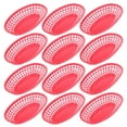 thumbnail image 2 of Leaveforme 12Pcs Storage Basket Hollow Design Tableware Plastic Bread Fast Food Snack Plate for Home, 2 of 8