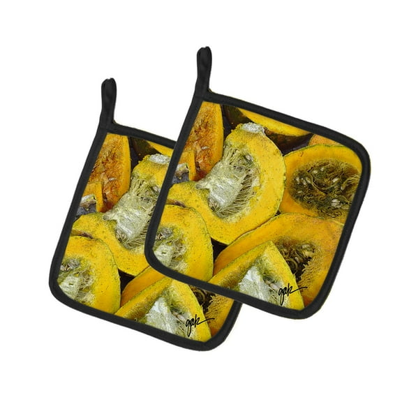 Carolines Treasures GAK1024PTHD Squash by Gary Kwiatek Pair of Pot Holders 7.5HX7.5W multicolor