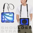 thumbnail image 7 of Case for iPad Air 11 inch M3 2025/M2 2024 (7th/6th Gen), 360 Rotating Stand Handle Pencil Holder Shoulder Strap Heavy Duty Shockproof Cover, Dark Blue PC, 7 of 7