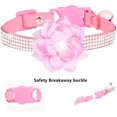 thumbnail image 4 of Minzimin  bling kitten cat collar breakaway diamond with bell and floral decoration velvet quick release, 4 of 6