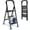 Black-handrail, variant on JaxSteam 3-Step Folding Ladder with Tool Tray 500 lbs Steel Step Stool Non-Slip Pedal, White