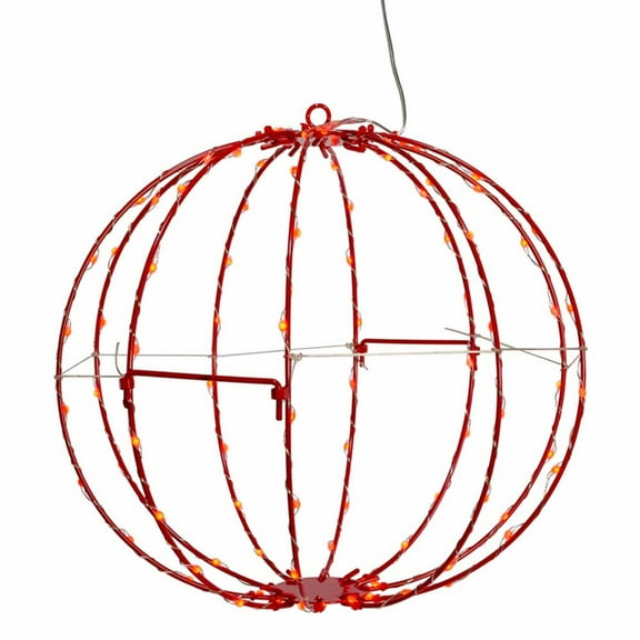 Kurt Adler 12-Inch Red LED Foldable Metal Sphere