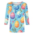 thumbnail image 5 of successthop Bunny Shirts for Women Bunny Casual 3/4 Sleeve Holiday T Shirts Crewneck Top Loose Spring Vacation Clothes S, 5 of 5