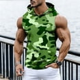 thumbnail image 2 of DDAPJ pyju Men's Workout Hooded Tank Tops Sports Training Sleeveless Gym Hoodies Bodybuilding Cut Off Muscle Shirts Green XL, 2 of 8