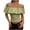 hgg269-Green, variant on Women Y2k Off The Shoulder Smocked Crop Top Solid Fold Over Ruffle Short Sleeve Slim Fit Shirred Cropped Tee Top