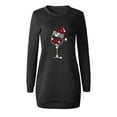 thumbnail image 4 of KANG Cozy Christmas Hoodie Dress | Women's Long Sleeve Casual Sweater Dress with Festive PrintBlackS, 4 of 4