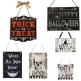 thumbnail image 2 of OAVQHLG3B Halloween Door Hangers And Wall Decorations Halloween Witch Hat Listing Wooden Ghost Festival Skull Decoration Hanging Board, 2 of 2