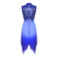 thumbnail image 5 of iiniim Women's Sequined Liturgical Worship Praise Dance Dresses Gradient Mesh Irregular Church Worship Tunic Royal Blue L, 5 of 7