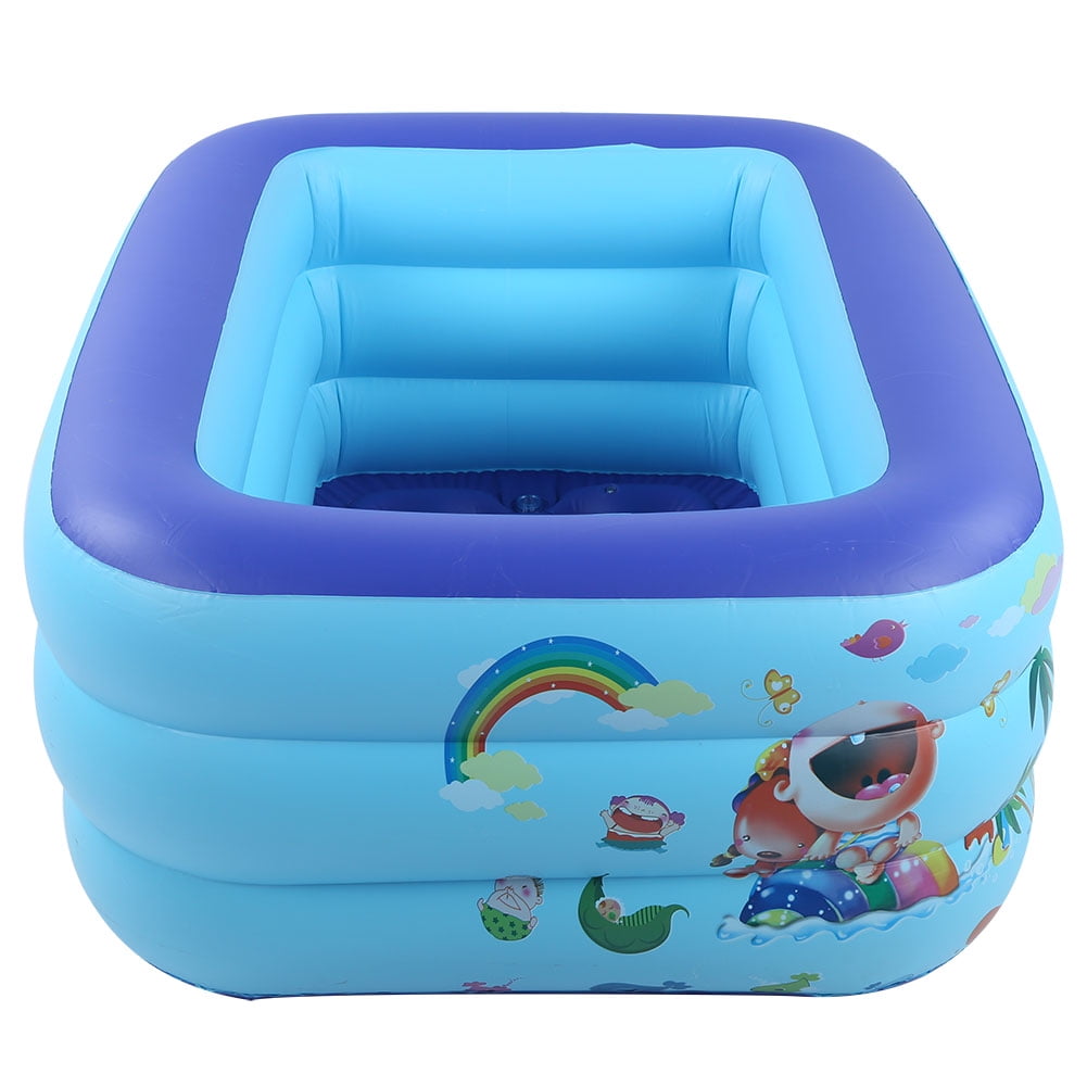 Rewera 125x95x48cm 3‑Circle Portable Home Garden Courtyard Inflatable Swimming Pool for Children Kid