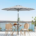 thumbnail image 7 of 9Ft Patio Umbrella - 8 Sturdy Ribs Outdoor Table Umbrella with Crank LiFt & Push Button Tilt - Market Umbrella for Pool, Deck, Yard, Garden - Black & White Stripe, 7 of 7