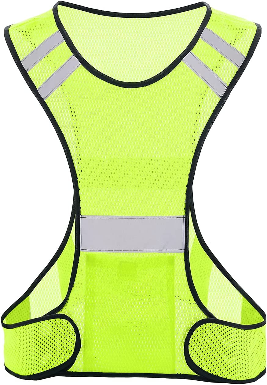 Reflective Safety Running Vest for Men Wome Running Gear for Walking at Night,1 Pack Mesh Yellow