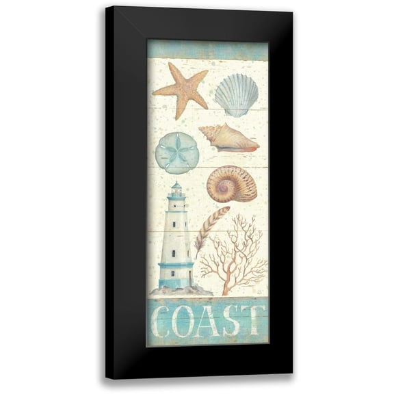 Brissonnet, Daphne 8x14 Black Modern Framed Museum Art Print Titled - Pastel Coast Panel I