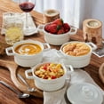 thumbnail image 3 of Mini Cocotte - 12oz Ceramic Casserole Dishes - Kitchen Casserole Sets With Handles And Lid - Small Baking Ramekins - Oven, Microwave & Dishwasher Safe - Set of 4 - Red, 3 of 9
