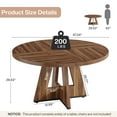 thumbnail image 4 of Fnova 47" Round Dining Table for 4 People, Modern Farmhouse Wooden Kitchen Table, Walnut (Chairs Not Included), 4 of 13