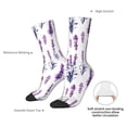 thumbnail image 4 of Daiia Lavender Flowers Print Crew Socks – Soft Breathable Long Socks for Men & Women, Moisture-Wicking & Comfortable Daily Wear Socks, One-Size Fits Most (US 5-11), 4 of 6
