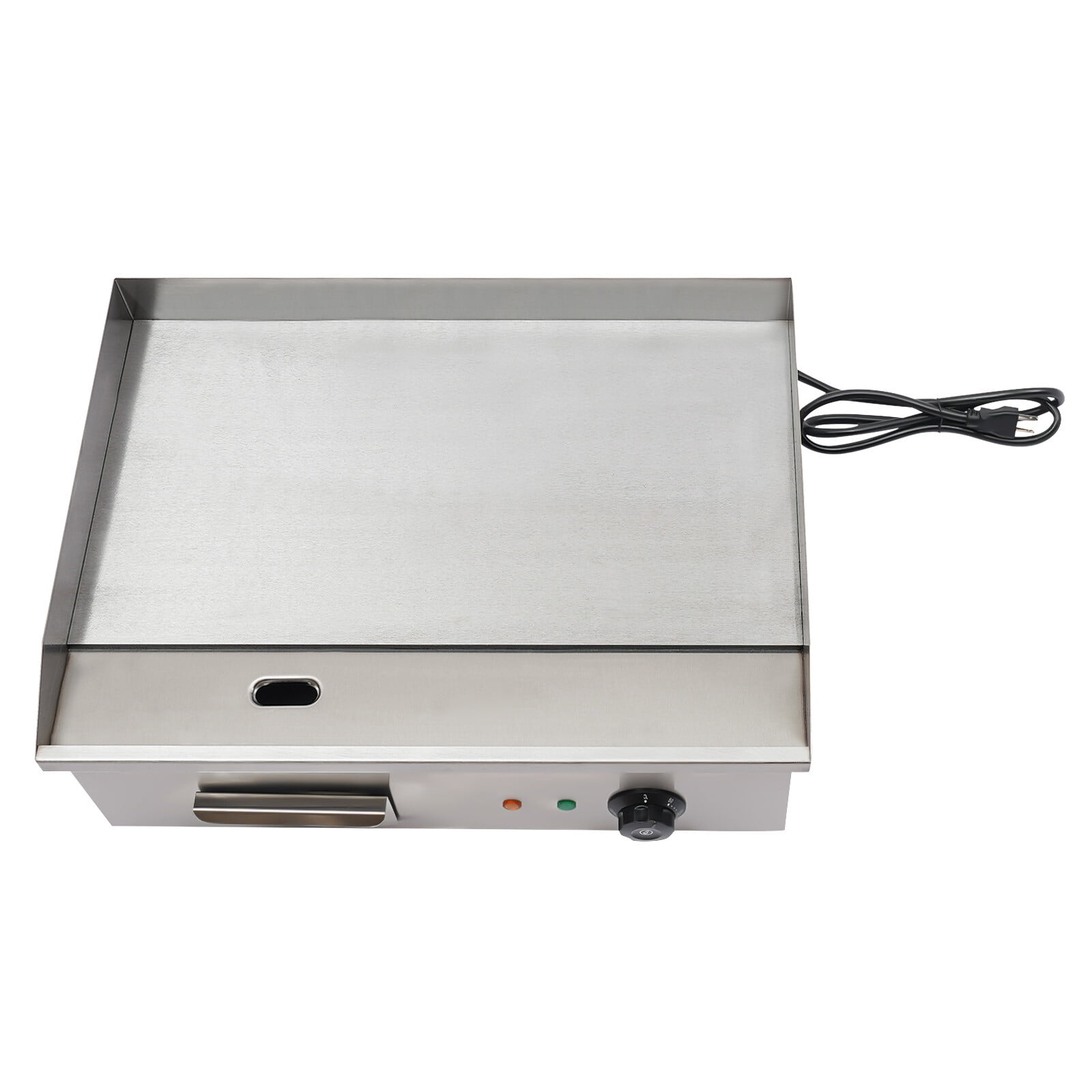 110V 3000W Commercial Electric Countertop Griddle Flat Top Grill Hot Plate BBQ 201 Stainless Steel Adjustment Temperature 50-300℃ 21.25*15.74*8.26inch for Restaurants, Snack Bars, Canteens