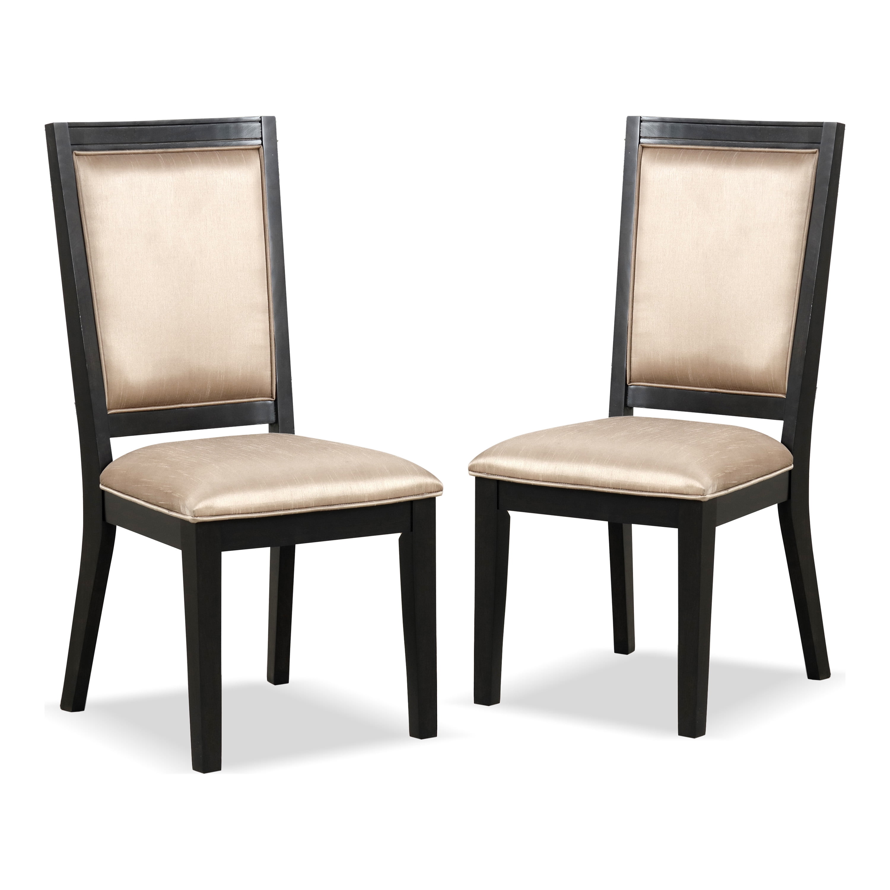 Furniture of America Halcyon Upholstered Solid Wood Side Chairs, Set of 2, Espresso