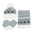 thumbnail image 4 of BRICH Kids Winter Hat Gloves Scarf Set Hat Beanie with Pom Winter Knit Neck Mittens for Boys Toddlers Grey One Size, 4 of 5