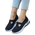 thumbnail image 2 of Domzle Women's Woven Orthopedic Walking Shoes with Soft Arch Support Mesh Comfort Non-Slip on Walking Sneakers Black, 2 of 8