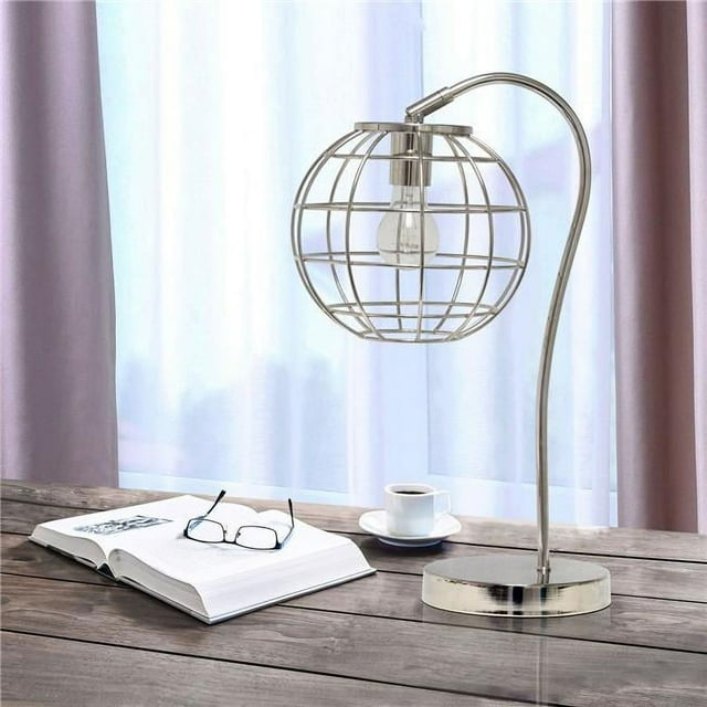 All the Rages LHT-5061-CH Lalia Home Arched Metal Cage Table Lamp, Chrome
