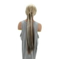 thumbnail image 3 of Unique Bargains 1 Pc Long Straight Hair Wig Hair Clips for Hair Extension 21.65" Length Beige Brown, 3 of 6